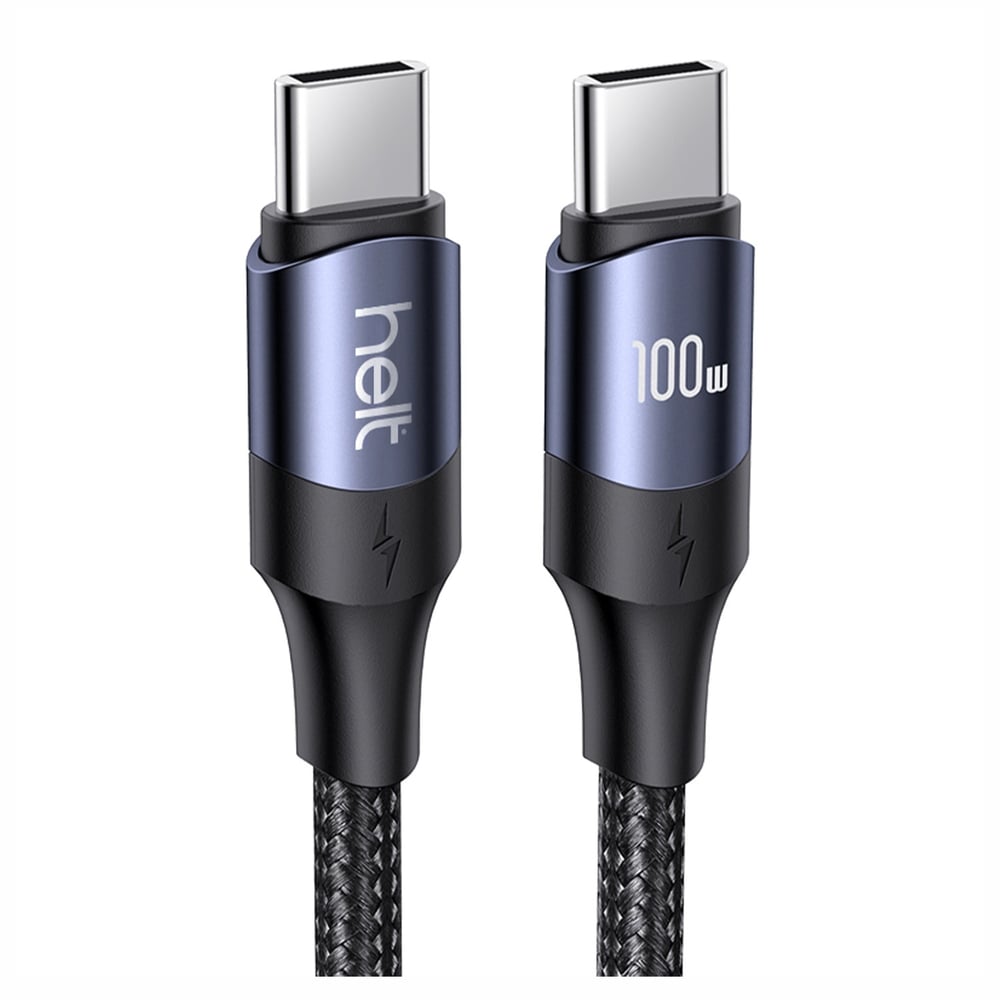 Helt HT-DC15 100W PD İp Örgü 120 Cm Type-C To Type-C Şarj ve Data Kablosu NT-31293