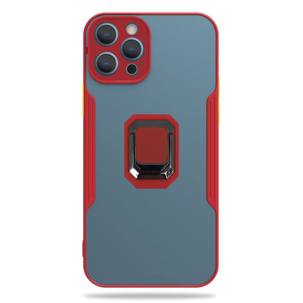 Nettech Apple iPhone 12 Pro Max Uyumlu Platin Yüzüklü Arka Koruma Kılıf NT-85173