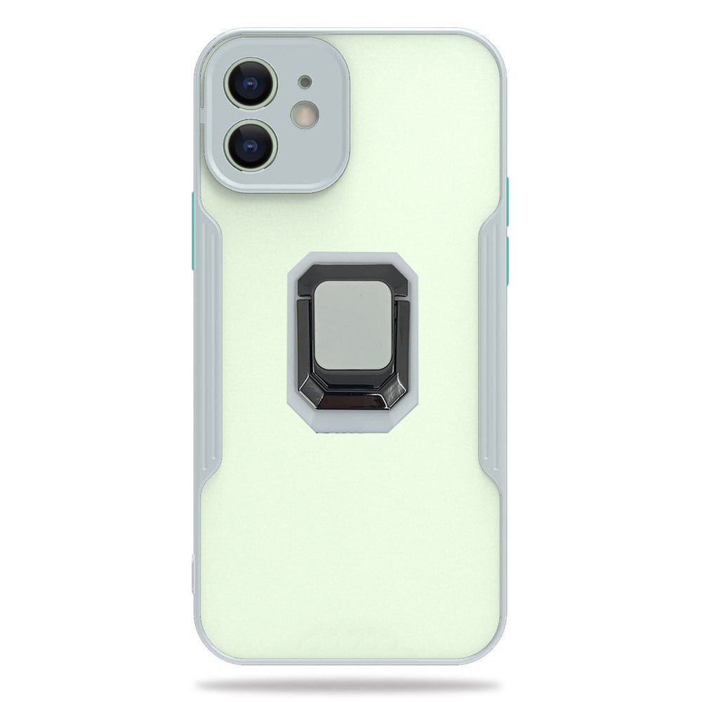 Nettech Apple iPhone 12 Uyumlu Platin Yüzüklü Arka Koruma Kılıf NT-85178