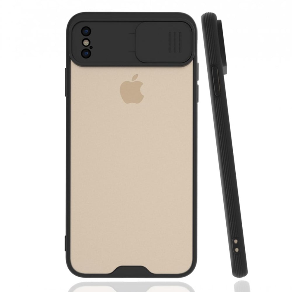 Nettech Apple iPhone XS Max Uyumlu Platin Kamera Kızaklı Arka Koruma Kılıf NT-86639