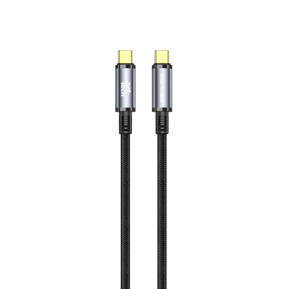 Nettech NT-DC49 USB3.2 20Gbps HDTV Plastik 100 Cm Type-C To Type-C Şarj ve Data Kablosu NT-108322