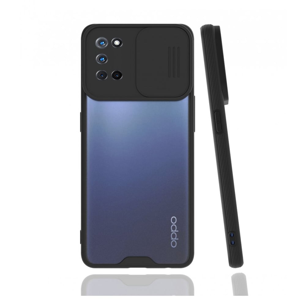Nettech Oppo A92 Uyumlu Platin Kamera Kızaklı Arka Koruma Kılıf NT-86859