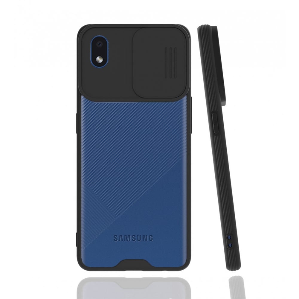 Nettech Samsung Galaxy A01 Core Uyumlu Platin Kamera Kızaklı Arka Koruma Kılıf NT-86765