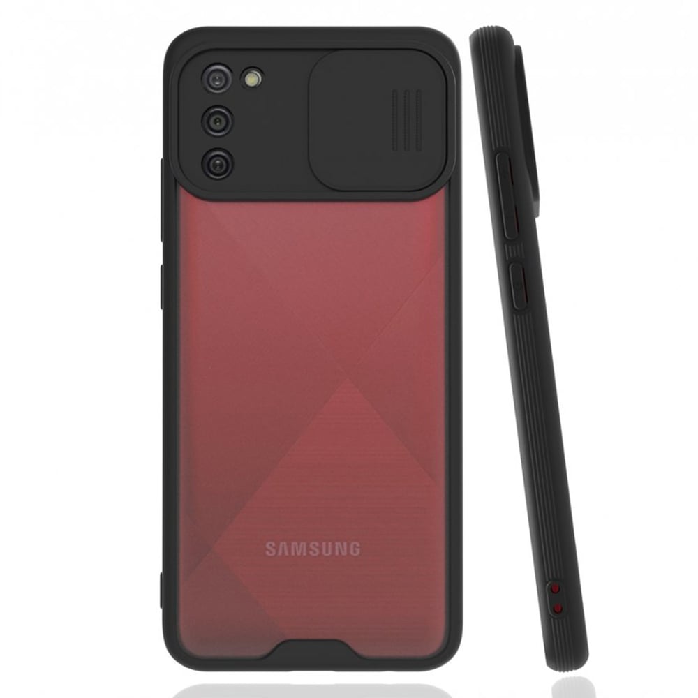 Nettech Samsung Galaxy A02S Uyumlu Platin Kamera Kızaklı Arka Koruma Kılıf NT-85915