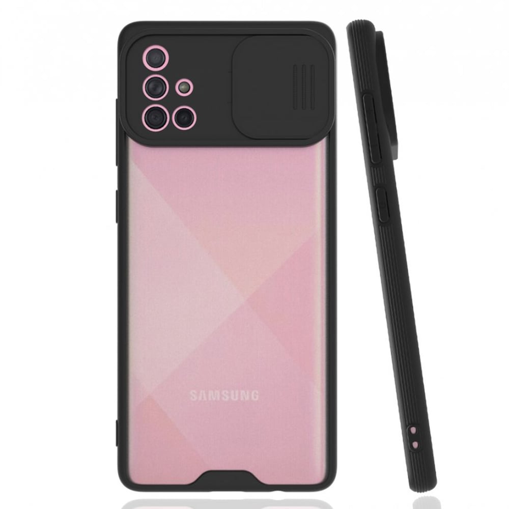 Nettech Samsung Galaxy A71 Uyumlu Platin Kamera Kızaklı Arka Koruma Kılıf NT-86684