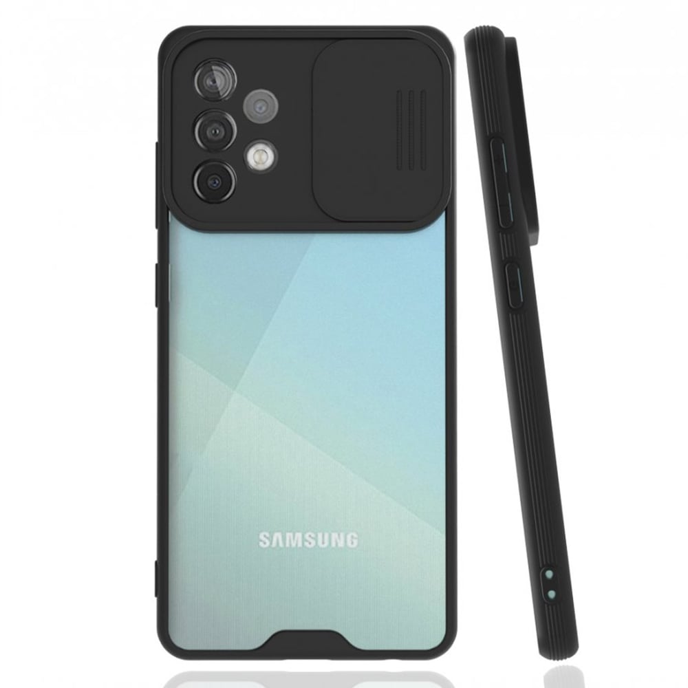 Nettech Samsung Galaxy A72 Uyumlu Platin Kamera Kızaklı Arka Koruma Kılıf NT-86723