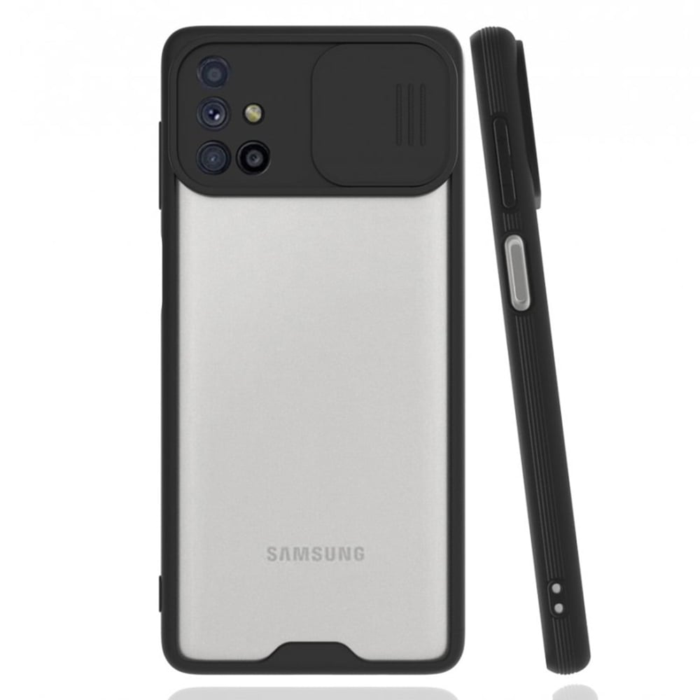 Nettech Samsung Galaxy M51 Uyumlu Platin Kamera Kızaklı Arka Koruma Kılıf NT-86696