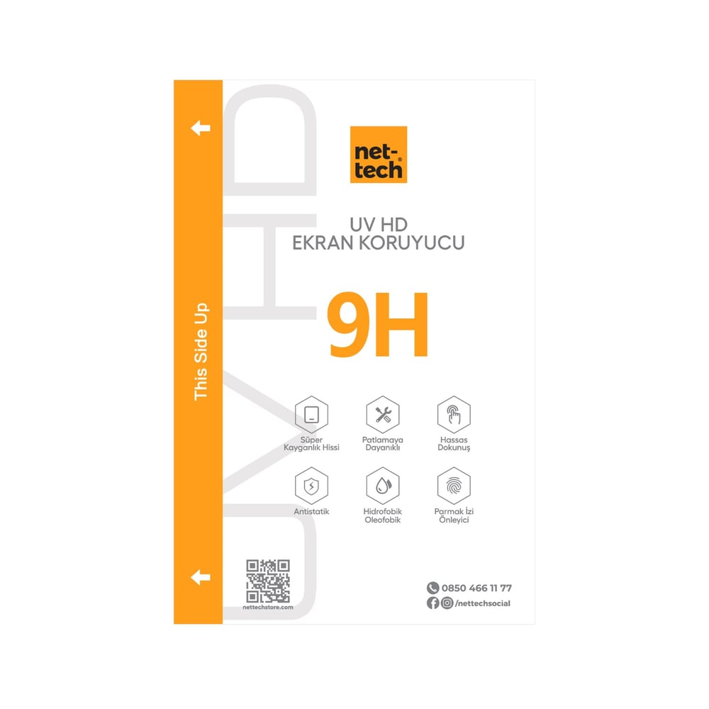 Nettech Uyumlu Ön Koruma 9D UV HD Nano Ekran Koruyucu NT-112816
