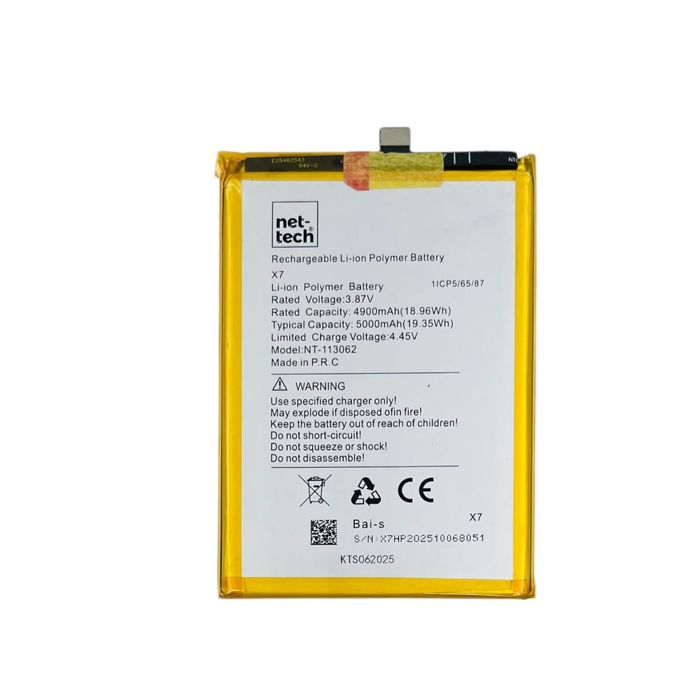 Teknonet Omix X7 Uyumlu Nettech 5000 MAh Batarya NT-113062