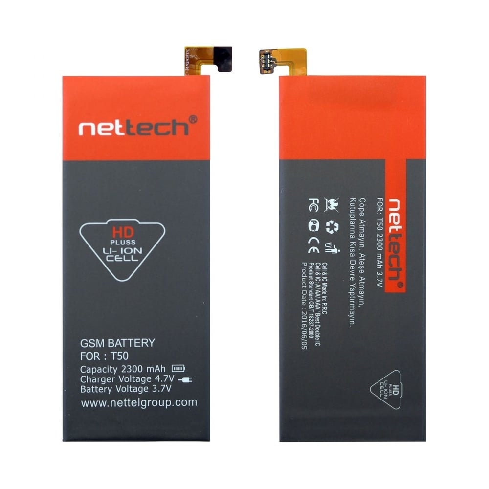 Teknonet Turkcell T50 Uyumlu Nettech 2300 MAh Batarya NT-10514