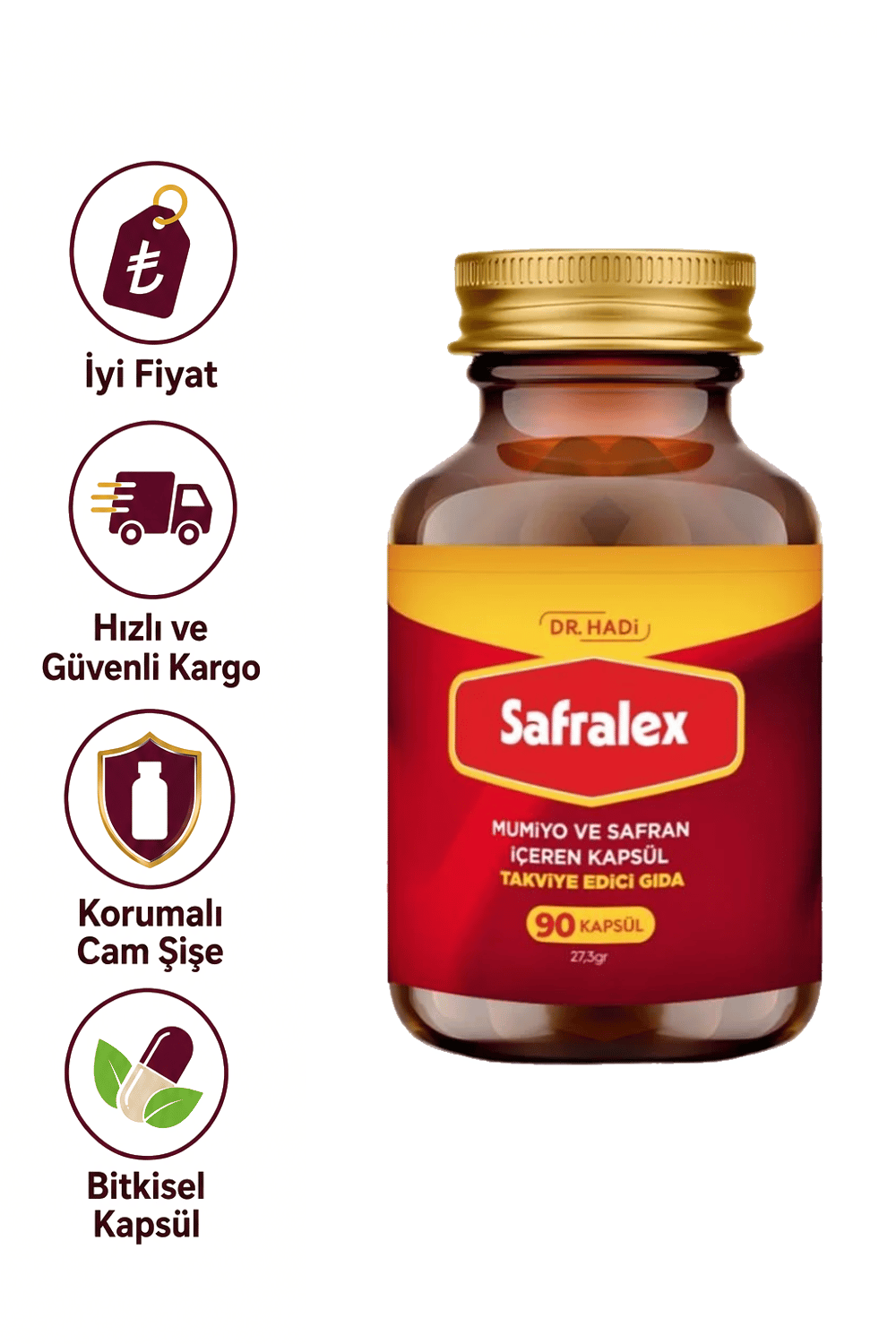 Safralex Mumiyo ve Safran İçeren Takviye Edici Gıda Kapsül 