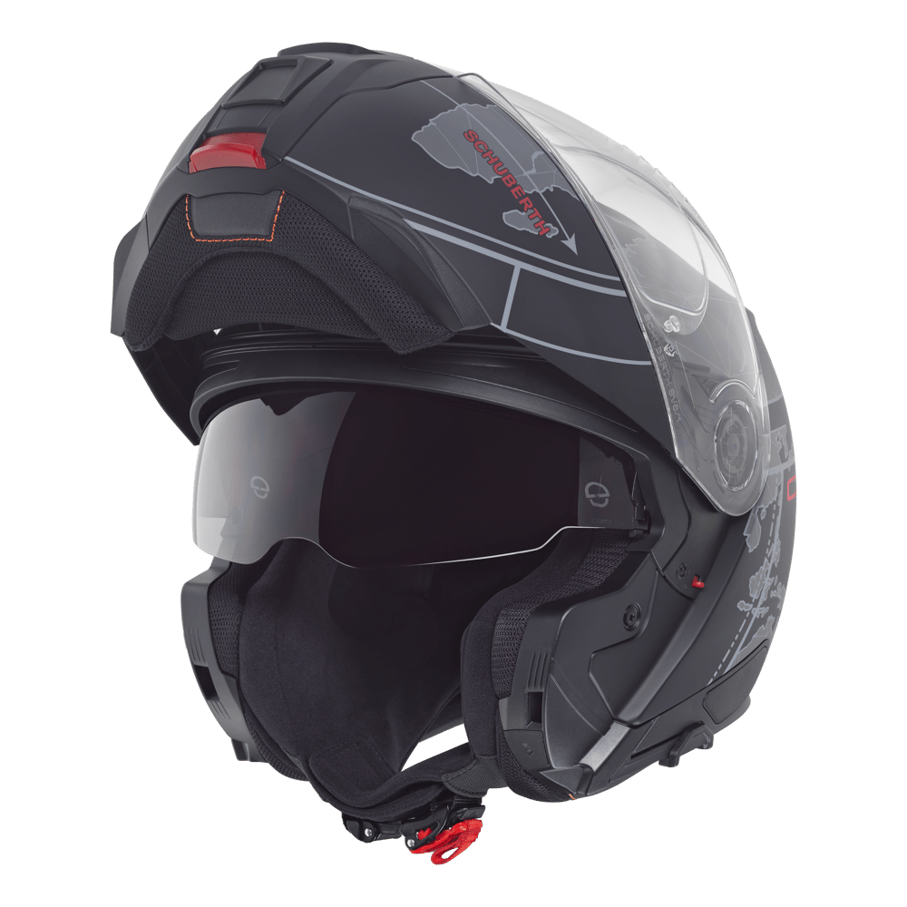 C5 Çene Açılır Motosiklet Kaskı Globe Black