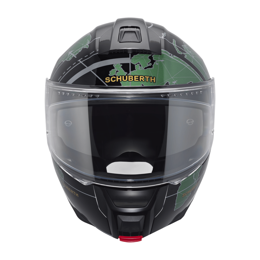 C5 Çene Açılır Motosiklet Kaskı Globe Green