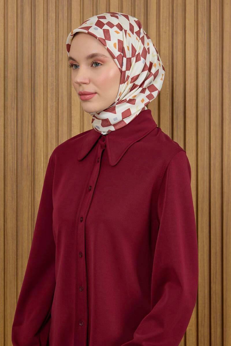 Aker Sura İpek Eşarp Bordo 311