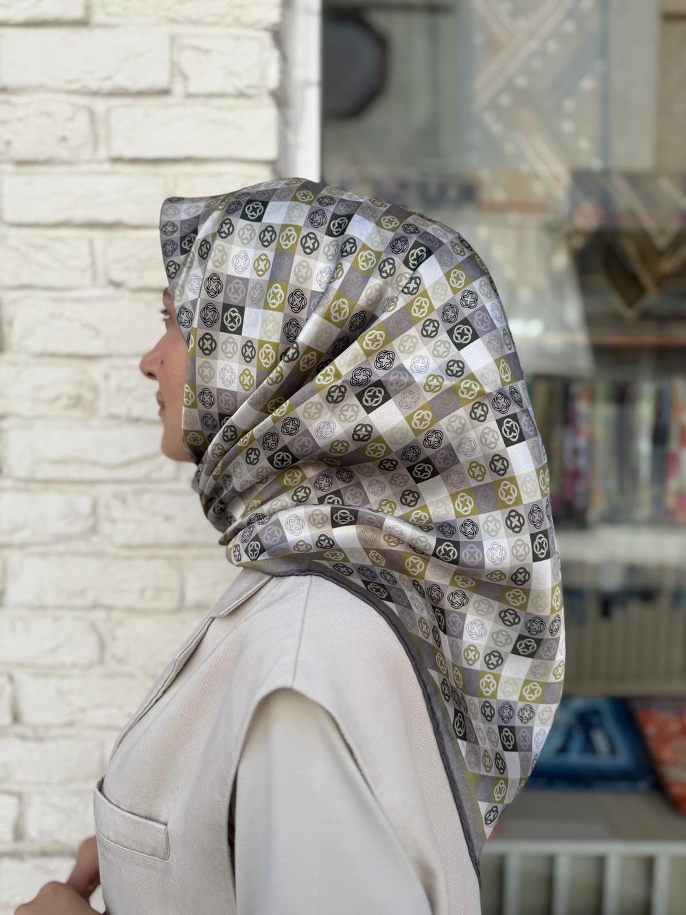 Aker Sura İpek Eşarp Gri
