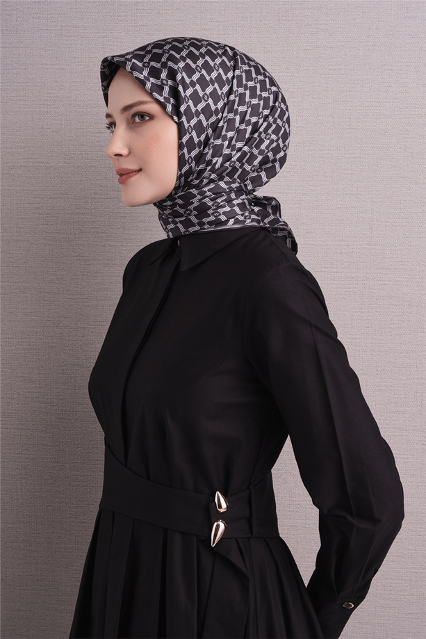 Armine Tivil İpek Eşarp Füme 82