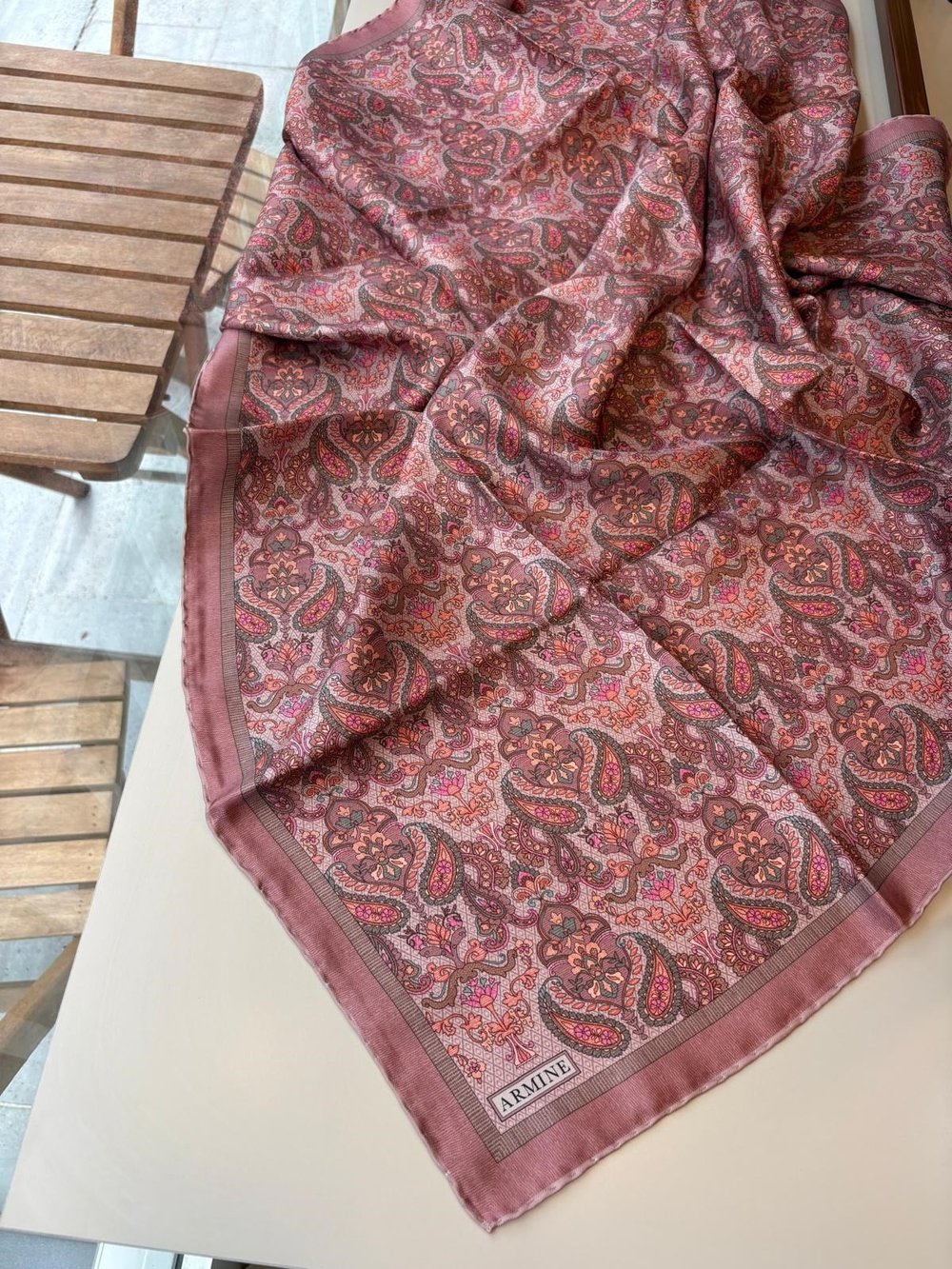 Armine Tivil İpek Eşarp Pembe 51
