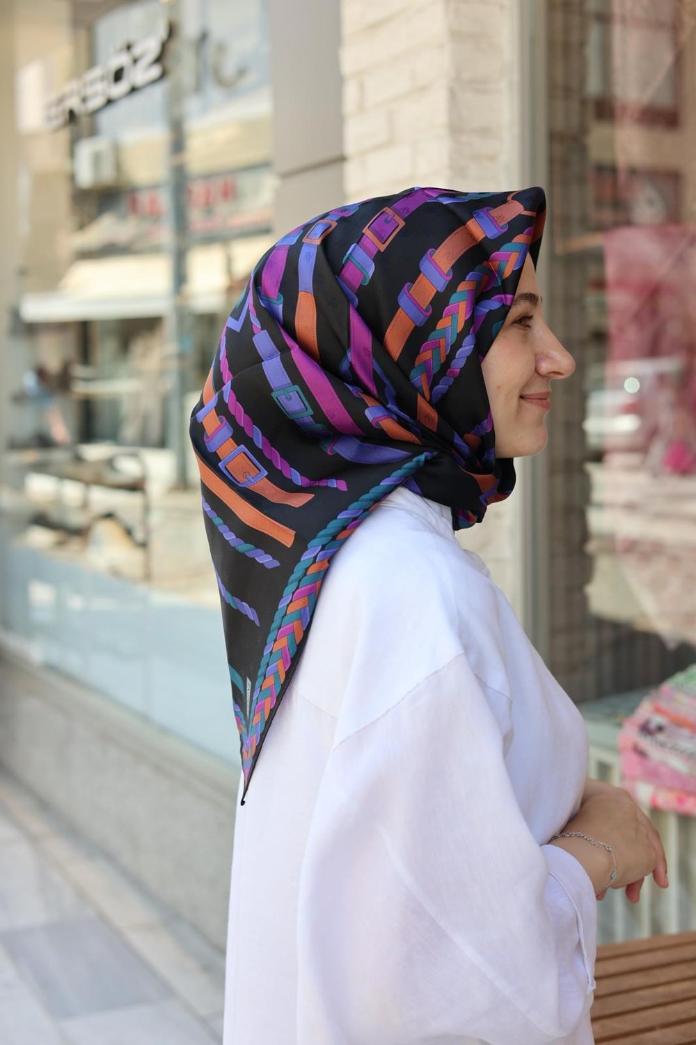 Armine Tivil İpek Eşarp Siyah 53