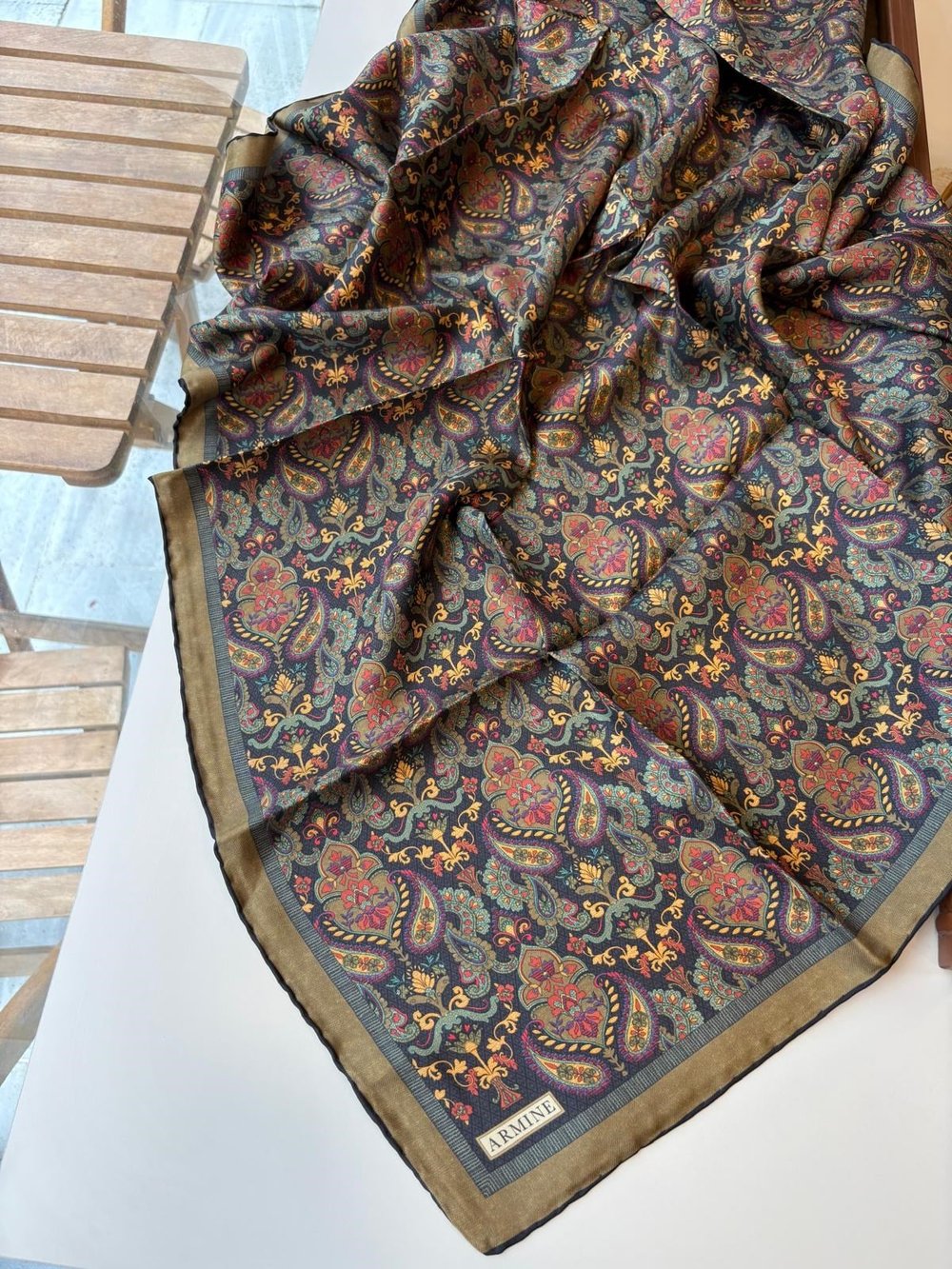Armine Tivil İpek Eşarp Siyah 83