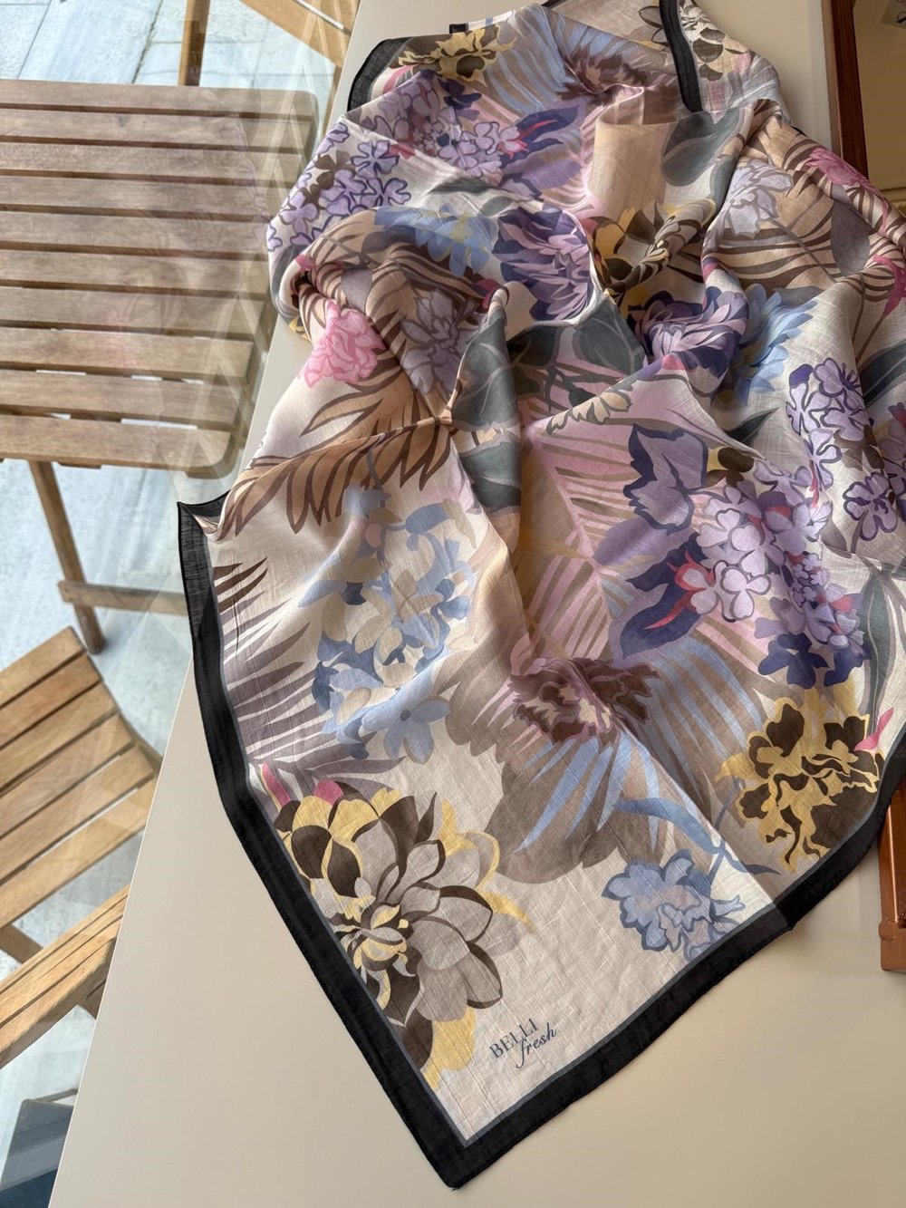 Belli Fresh Tensel Eşarp Krem Renkli 24