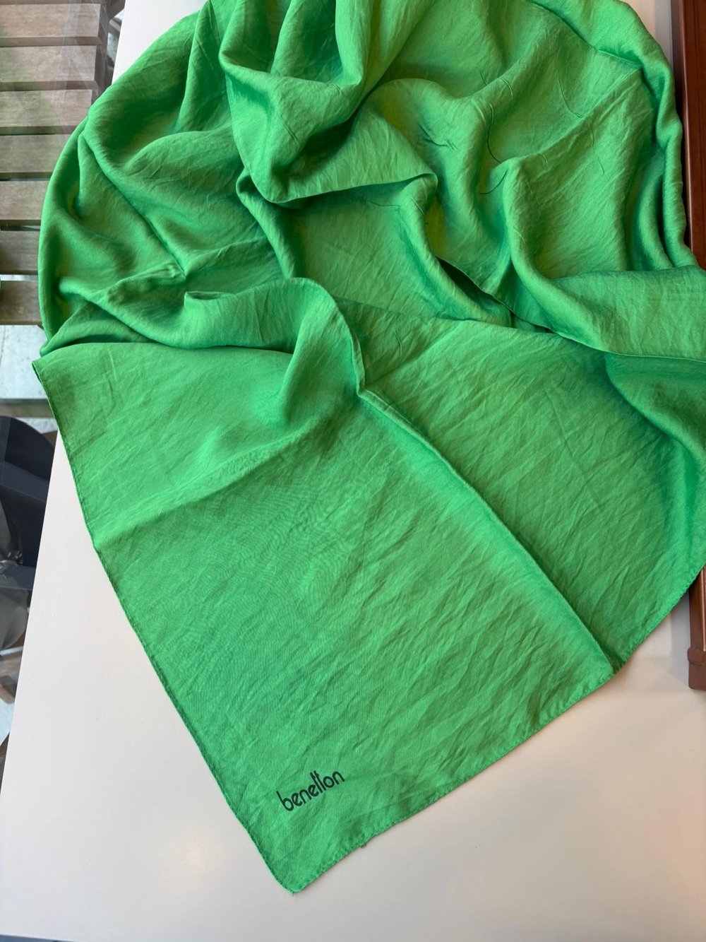 Benetton Siena  Düz Viskon Eşarp Benetton Yeşil