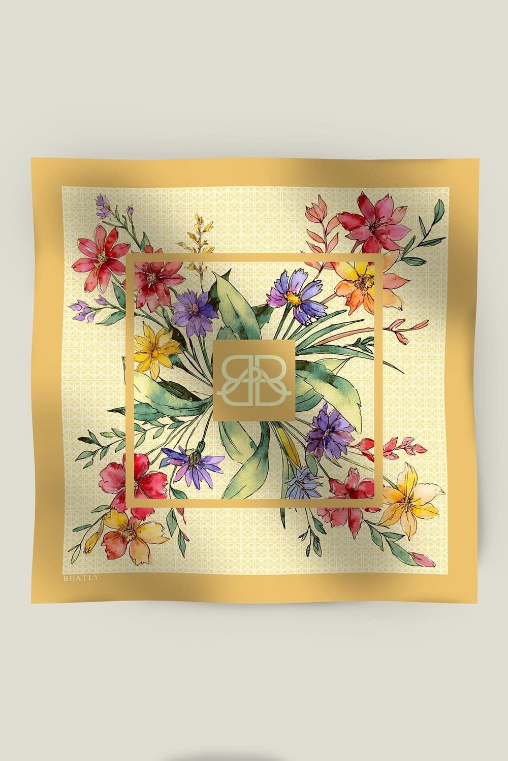 Buatly Tivil İpek Eşarp Gold