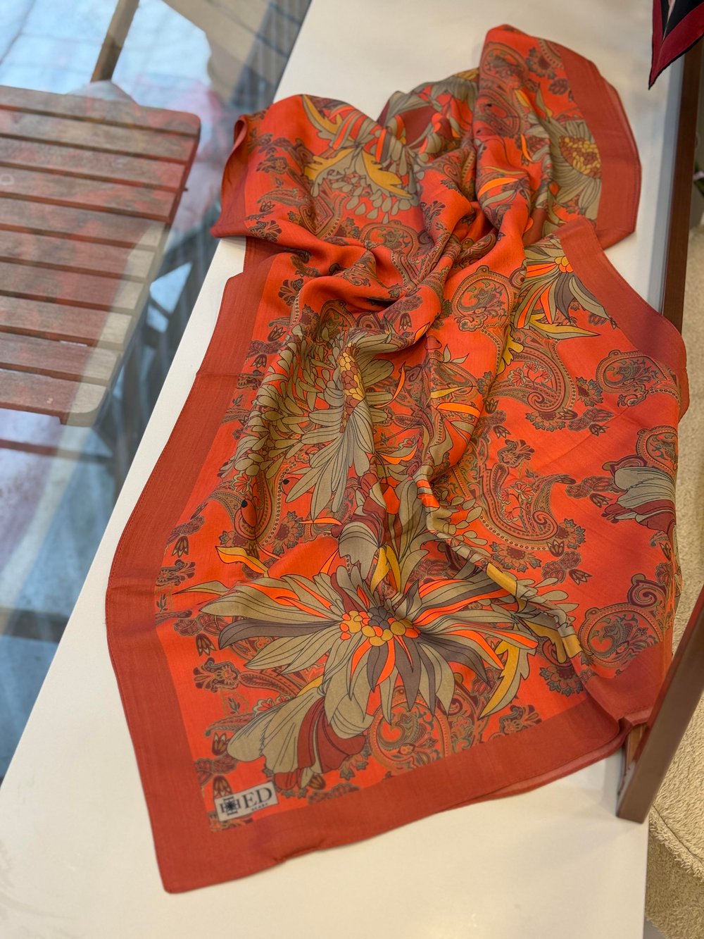 Ed Scarf Floş Viskon Şal Turuncu