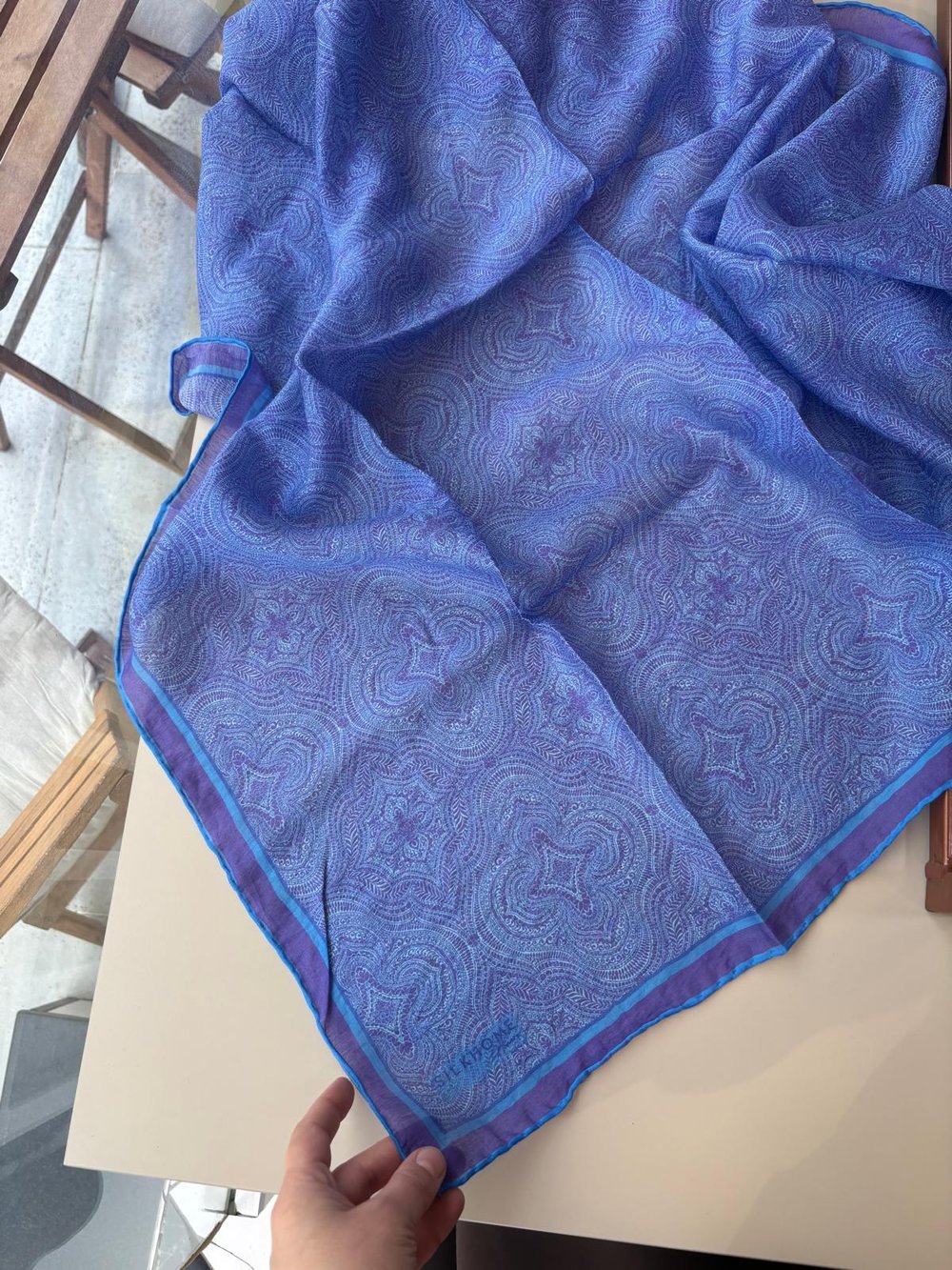 Silk Home Monare Tencel Eşarp Mor-Mavi