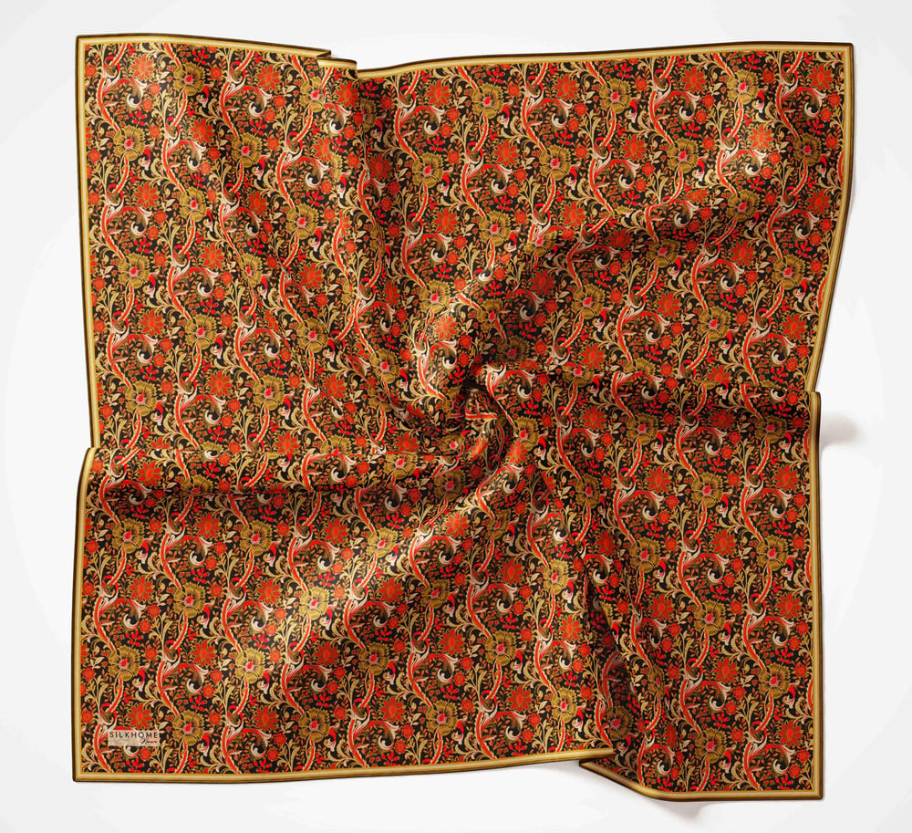 Silk Home Monare Tencel Eşarp Siyah-Turuncu