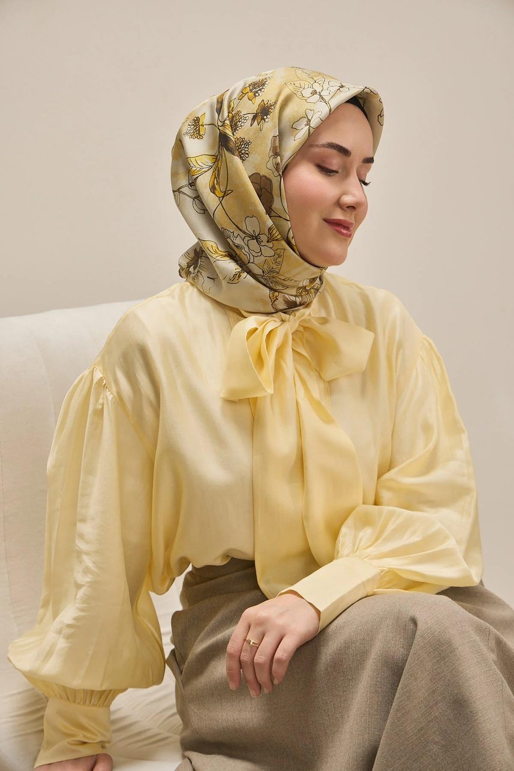 Silk Home Tivil .İpek Eşarp Haki 20