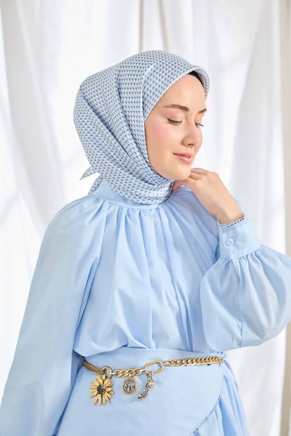 Silk Home Tivil İpek Eşarp Mavi