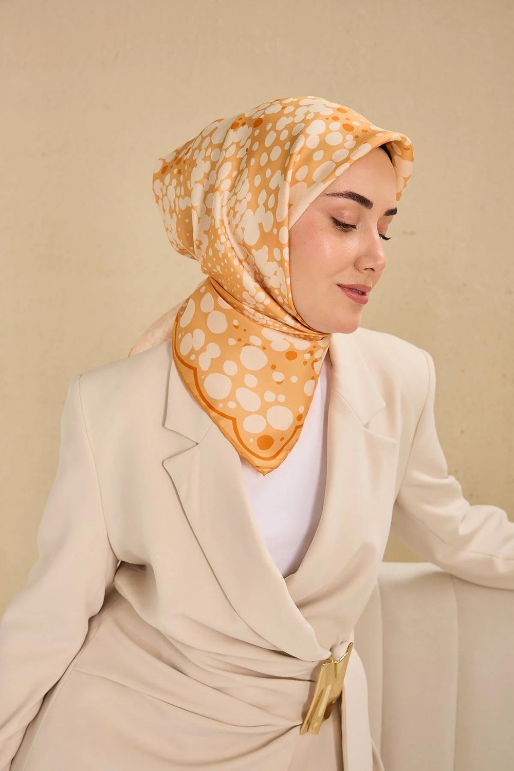 Silk Home Tivil İpek Eşarp Sarı 14