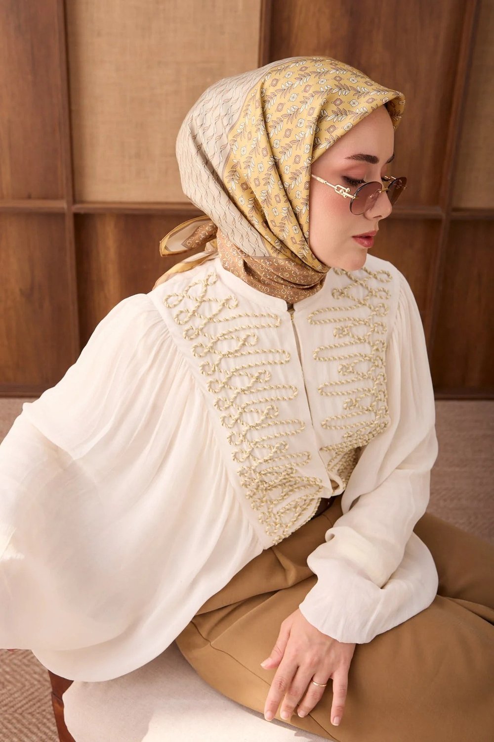 Silk Home Tivil İpek Eşarp Sarı 29