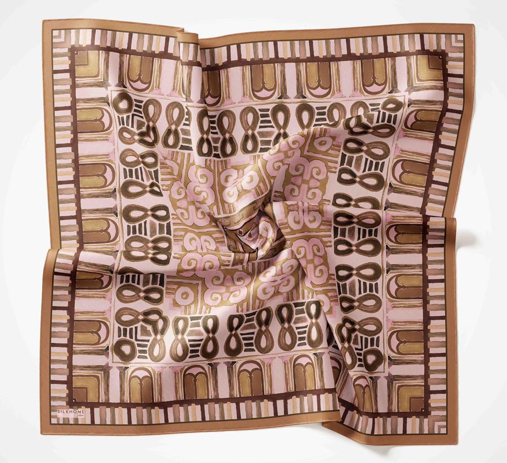Silk Home Velora Eşarp Kahverengi-Pembe