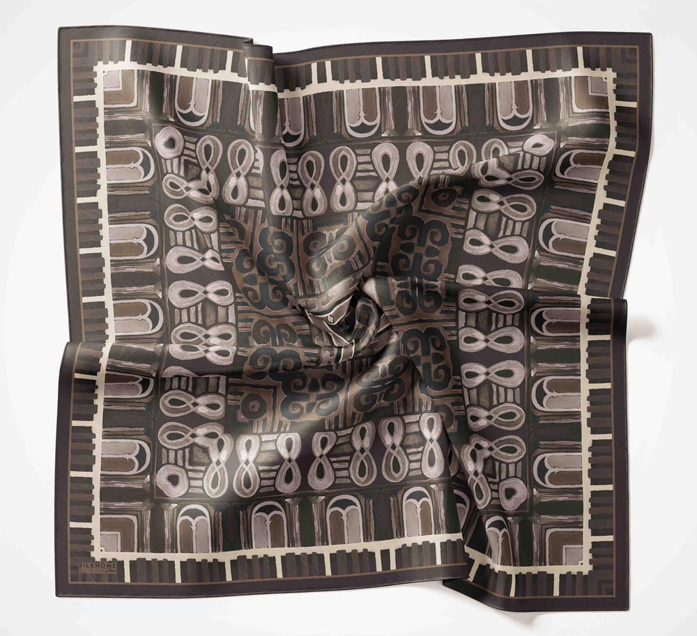 Silk Home Velora Eşarp Lacivert-Kahve