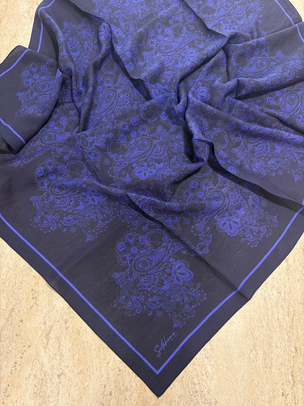 Silk Home Velora Eşarp Lacivert-Mor