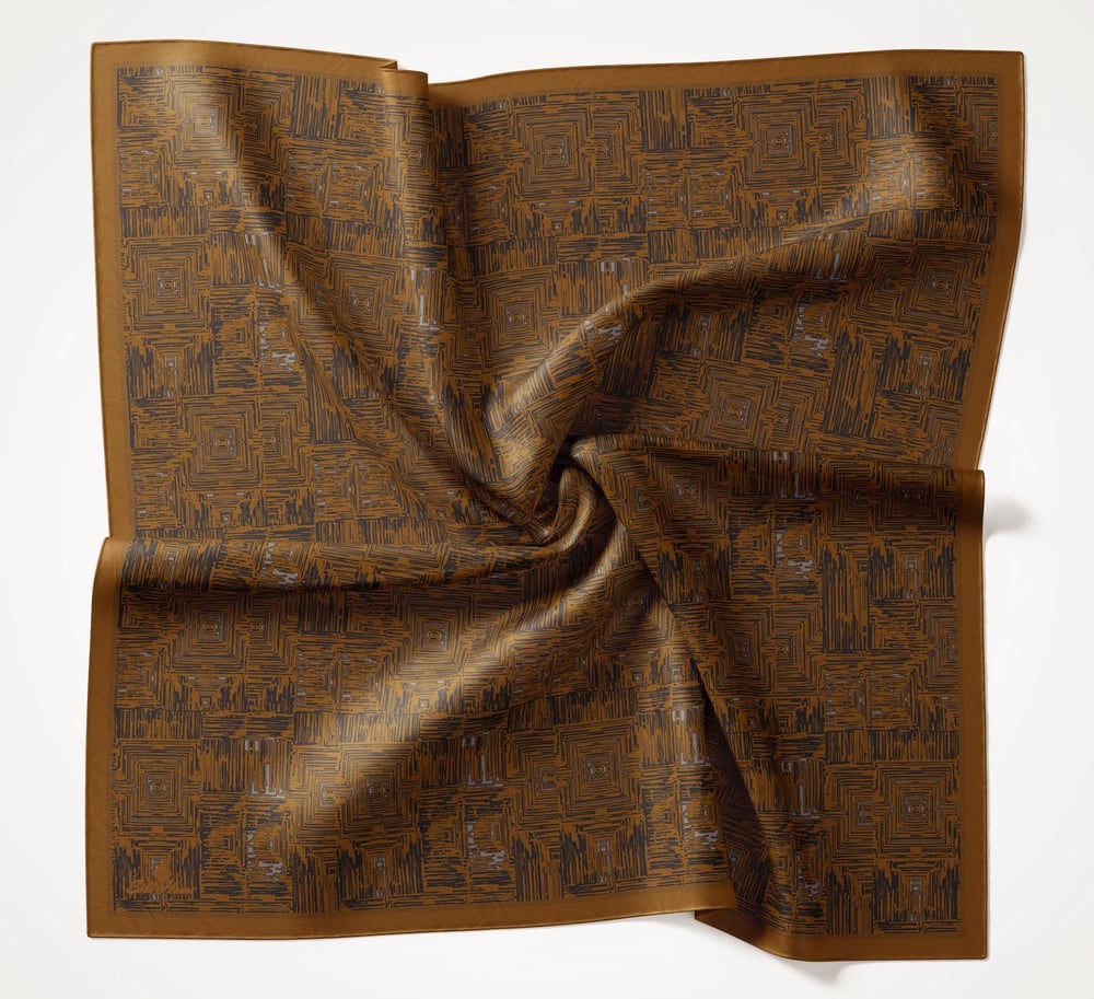 Silk Home Volera Eşarp Koyu Karamel-Siyah-Gri