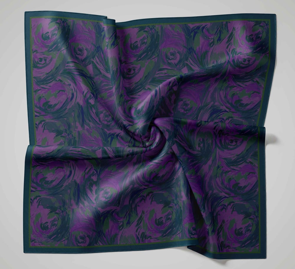 Silk Home Volera Eşarp Lacivert-Fuşya-Yeşil