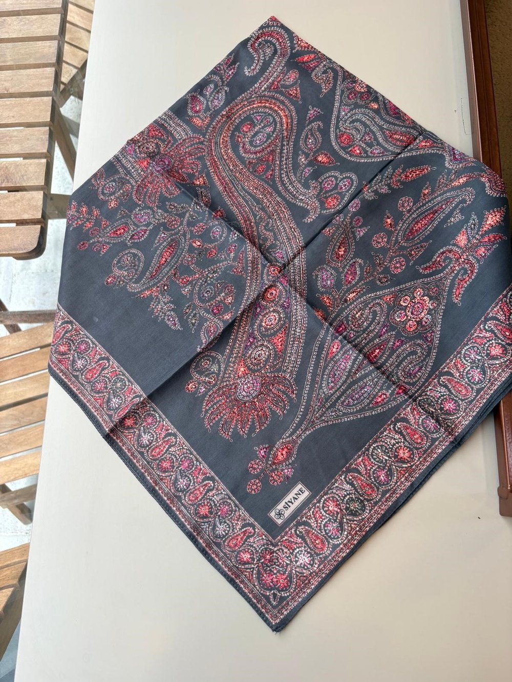 Siyane Pamuk Eşarp Gri