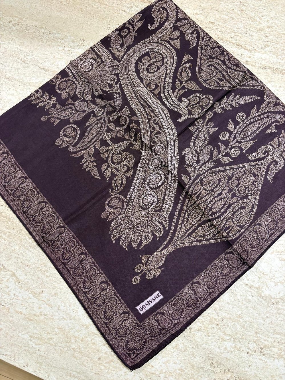 Siyane Pamuk Eşarp Koyu Patlıcan Moru