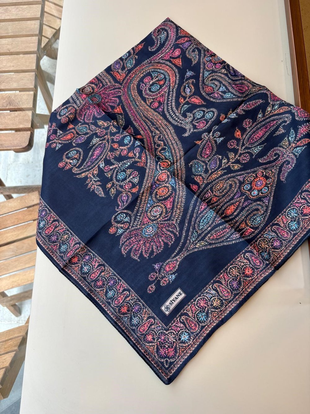 Siyane Pamuk Eşarp Lacivert-1