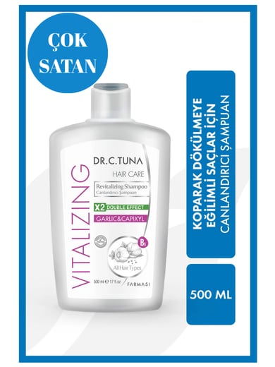 Dr. C. Tuna Vitalizing Sarımsak & Capixyl Koparak Dökülen Saçlar İçin Canlandırıcı Şampuan 500 ml