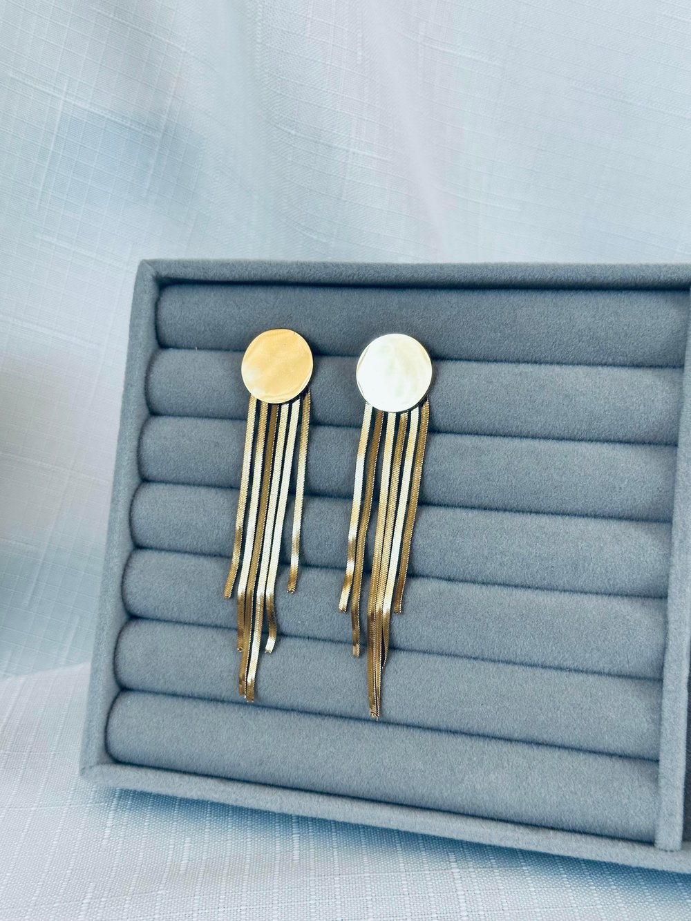 İtalyan Zincir Sallantılı Çelik Küpe Gold