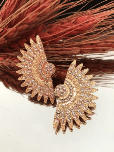 Zirkon Taşlı Metal Güneş Küpe 