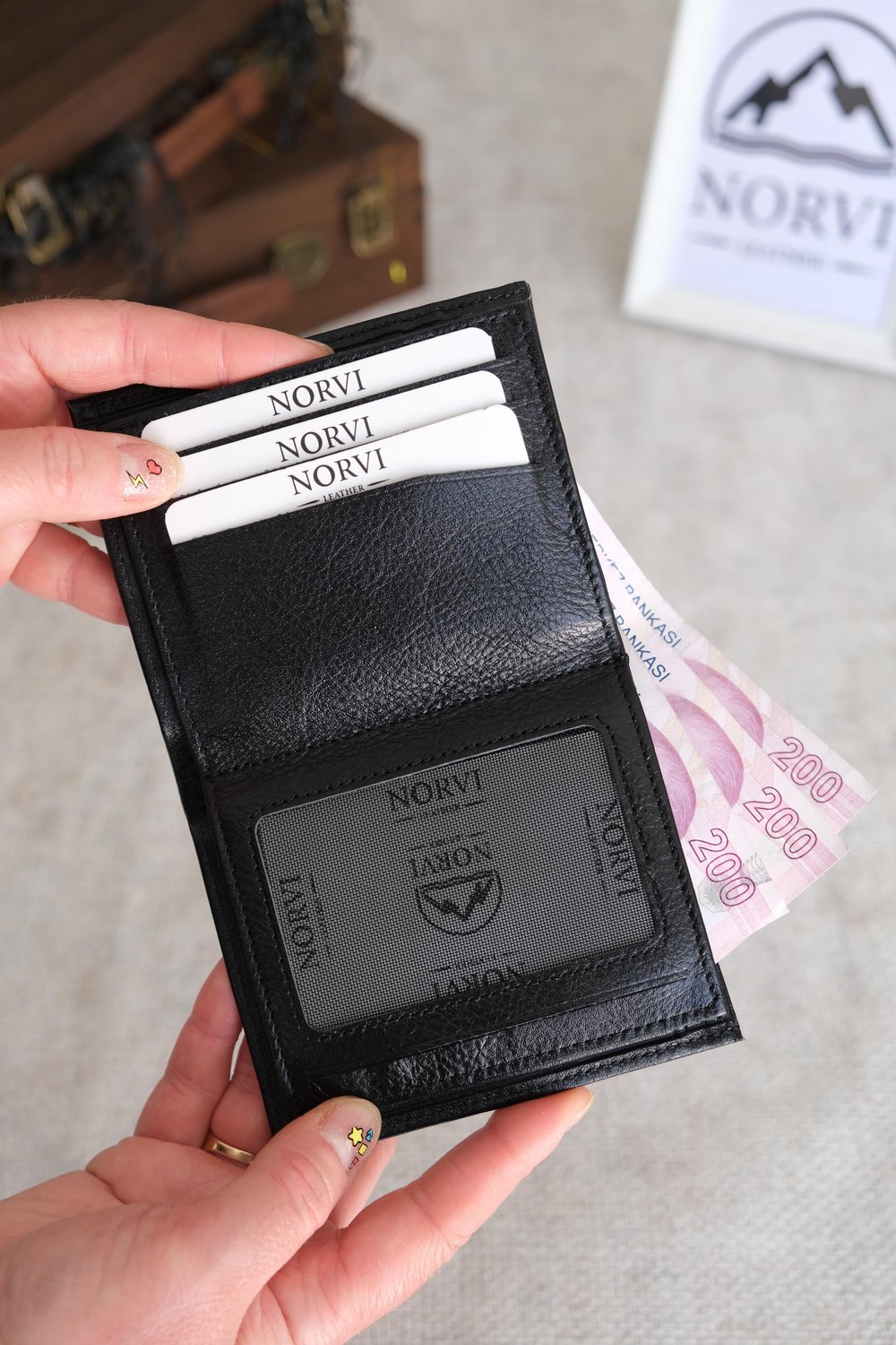 Bozuk Para Gözlü Hakiki Deri Cüzdan Siyah 1000