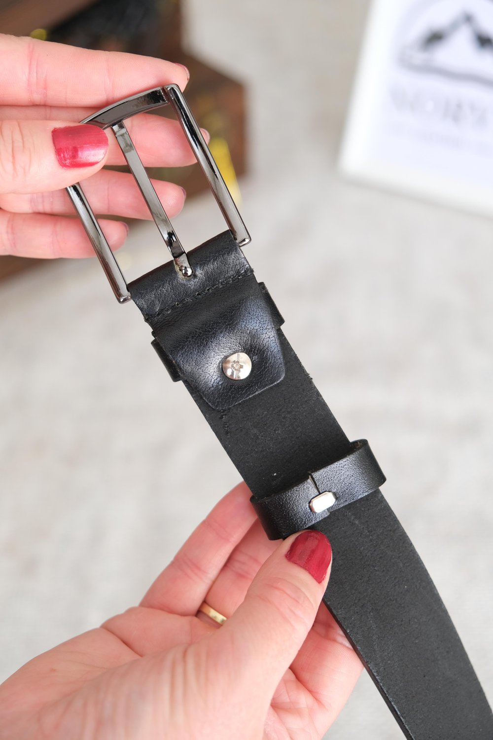Hakiki Deri Cüzdan Kumaş Pantolon Uyumlu Siyah 3.5 cm 1081