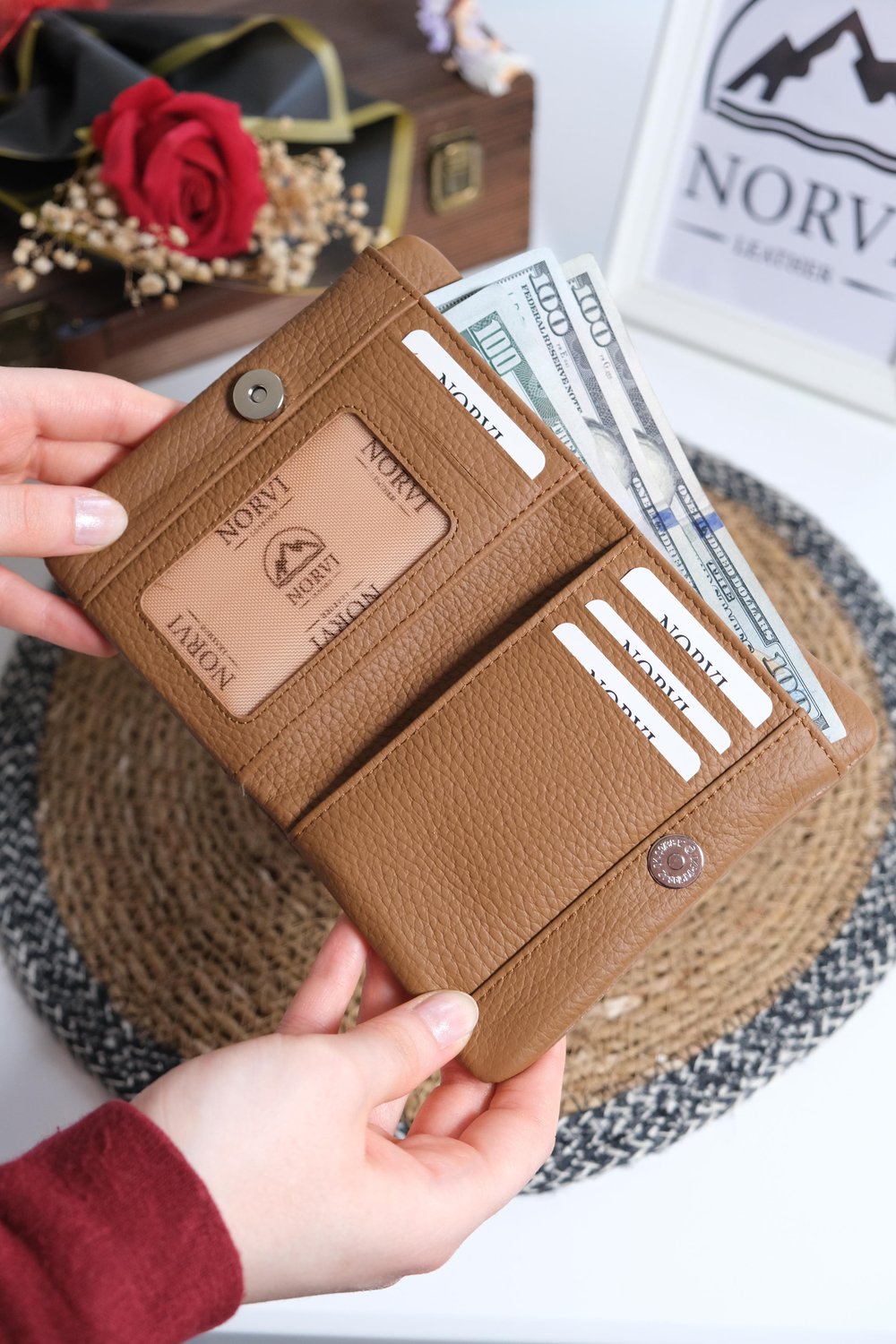 Kartlıklı Kadın Hakiki Deri Cüzdan Taba 1355