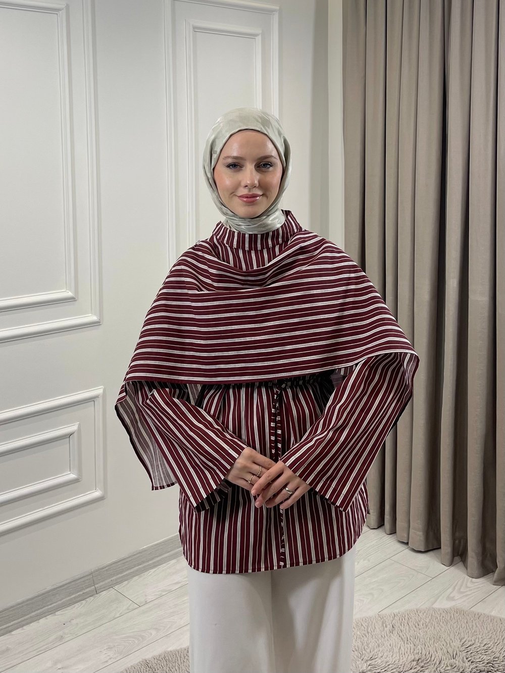 ÇİZGİLİ TUNİK BORDO 