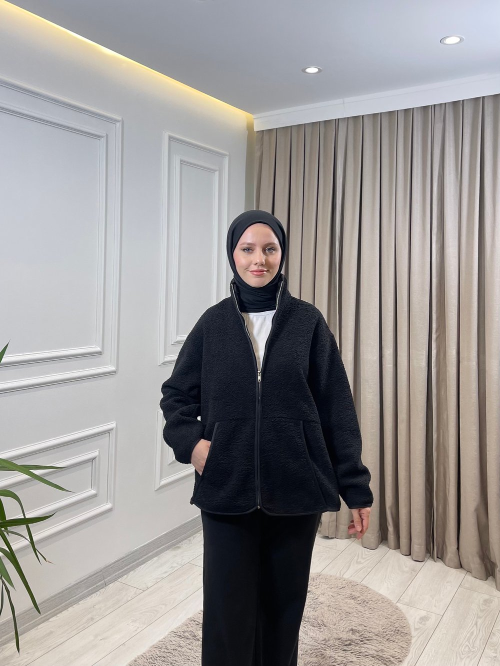FERMUARLI POLAR SİYAH