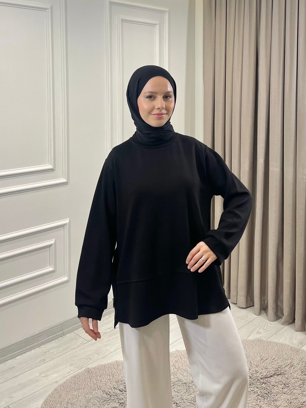 FLORA TUNİK SİYAH